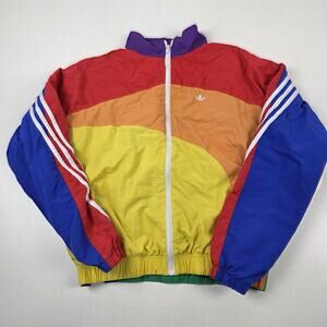 Adidas Pride Month Jacket Mens Medium Originals Trefoil Full Zip Windbreaker